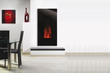 Duży szklany kominek elektryczny PIONOWY Studio Glass 22 - 132 cm wysokości x 67,5 cm szerokość- SUPER PROMOCJA