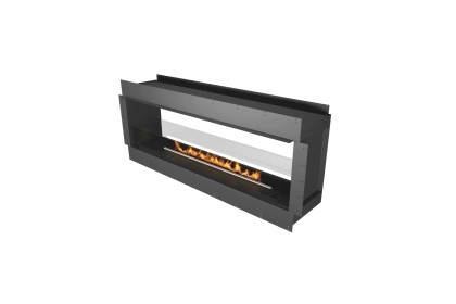 Kominek na bioetanol z obudową Forma 1500 z wkładem FLA3+ 1190 Burner - wersja tunelowa ze szklanymi panelami