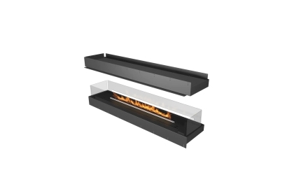 Kominek na bioetanol z obudową Forma 1800 z wkładem FLA3+ 1490 Burner - wersja wyspa ze szklanymi panelami