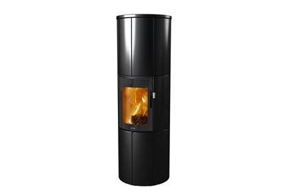 Kominek wolnostojący Lotus Maestro Kachel Magic Door, kolor czarny
